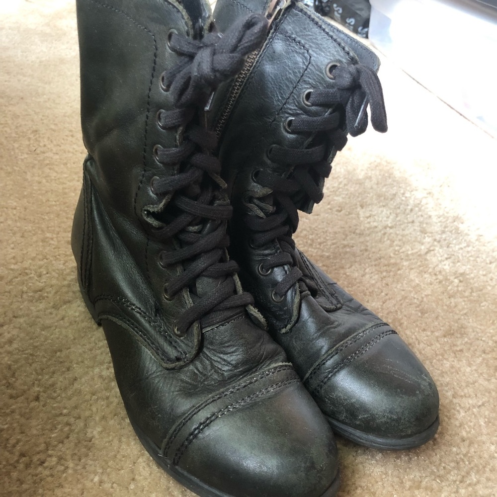 Steve Madden black combat boots
